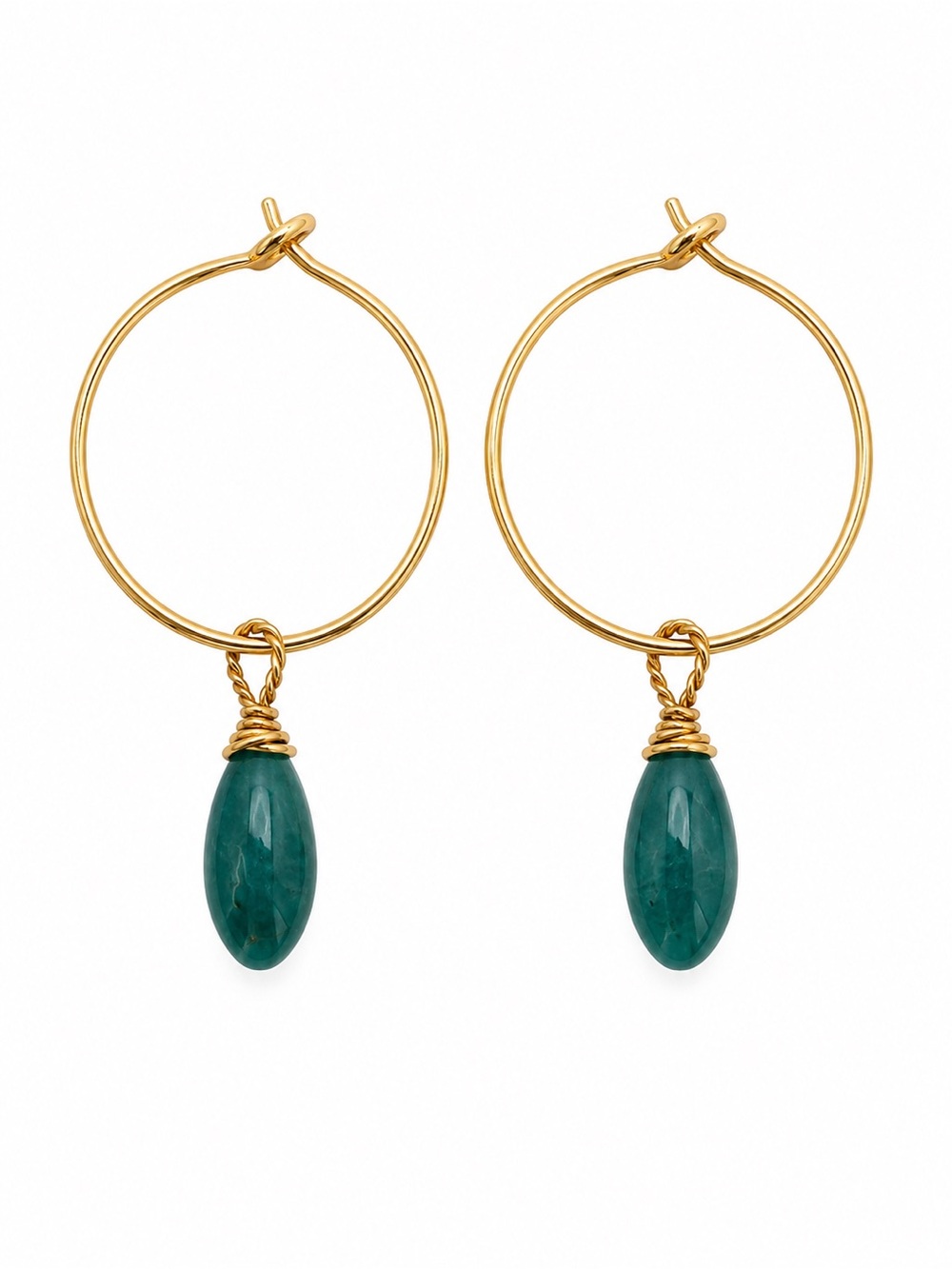 HP0022 Grandidierite Gold Hoop Earrings